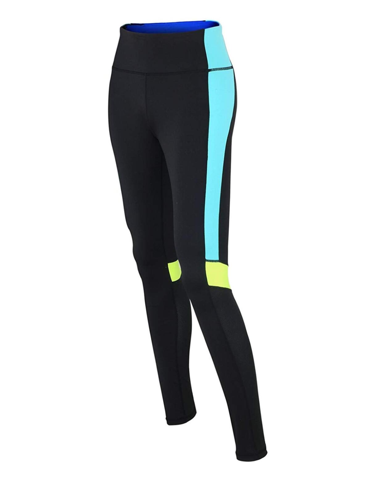 Damen Fitnesshose - Laufhose Lang Schwarz Neon Red Decoct 1/4