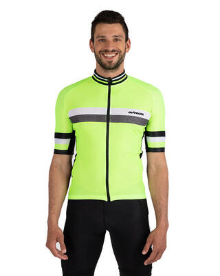 Herren Fahrradtrikot Kurzarm Pro Line III Neon-Schwarz