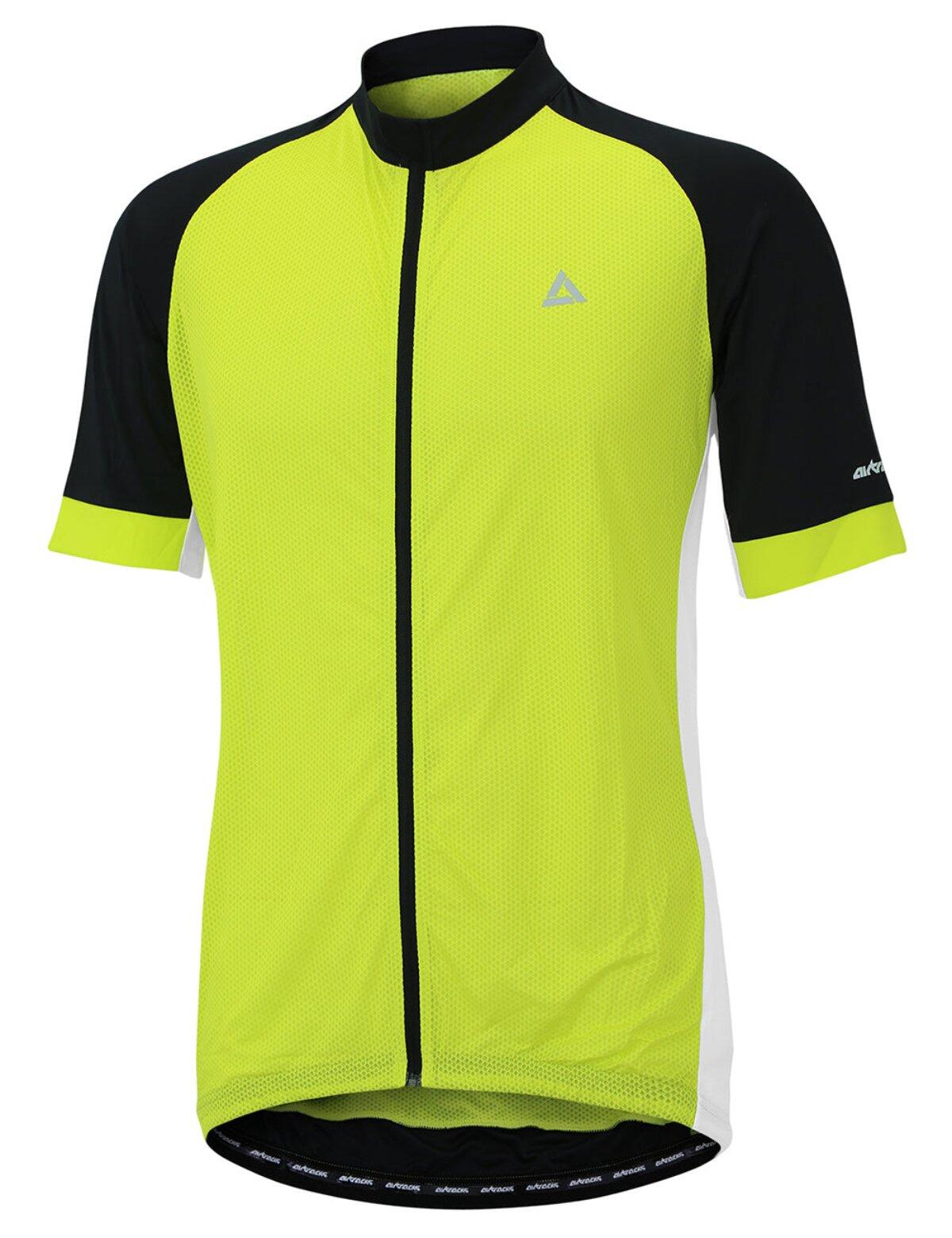 Herren Fahrradtrikot Kurzarm Radtrikot Pro Team Line Neon-Schwarz 2/4