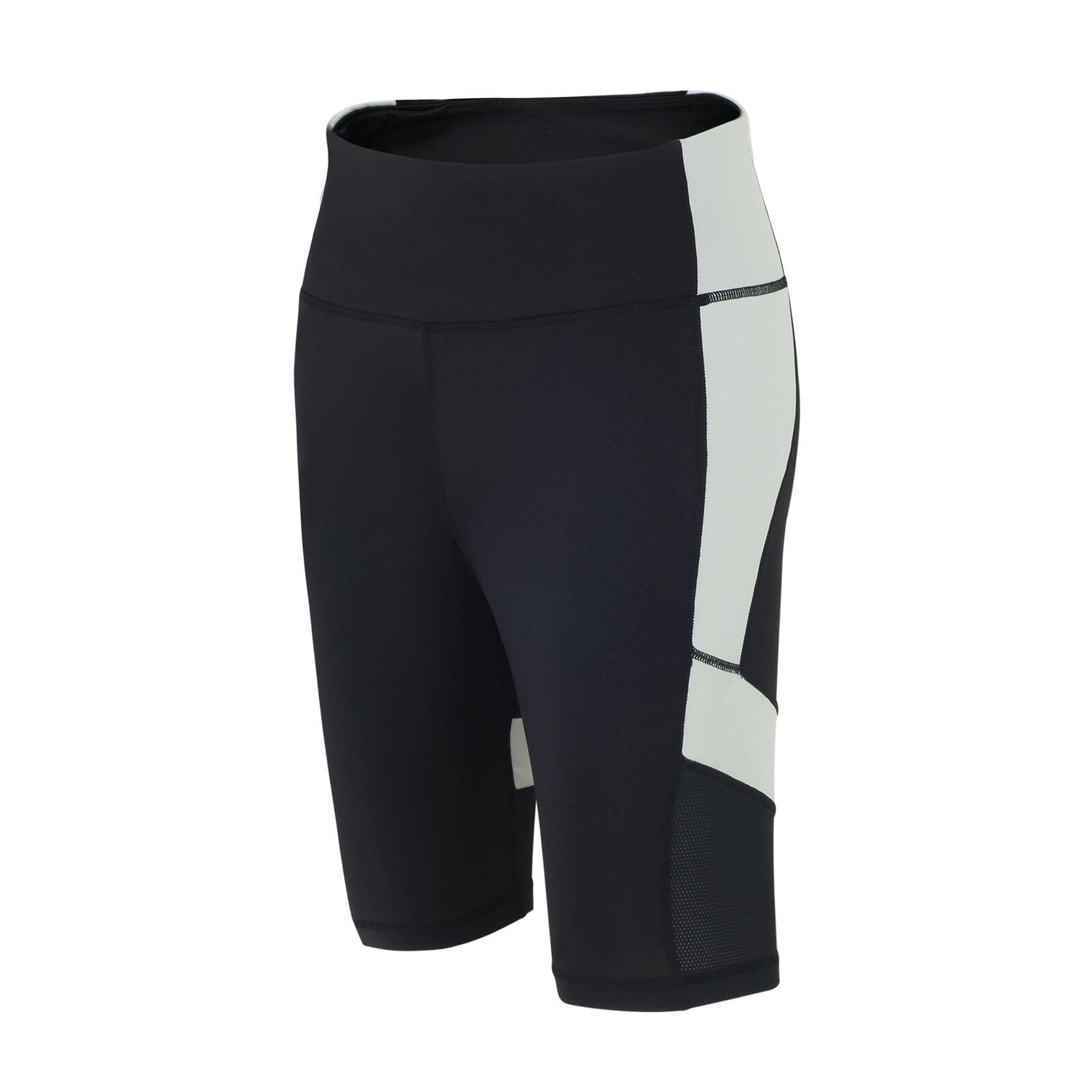 AIRTRACKS Damen Fitnesshose - Laufhose Kurz Schwarz Grau Red Decoct