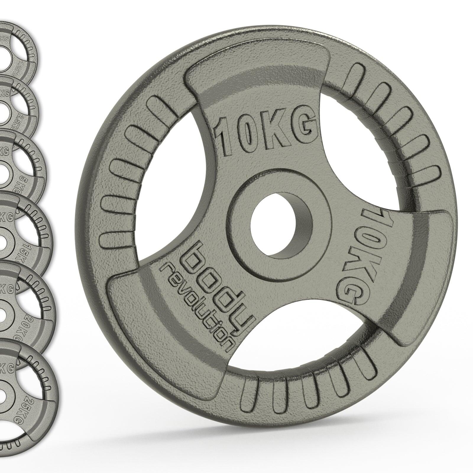 Olympic Tri Grip Cast Iron Weight Plates Pairs Sets 2 x 25kg 6/6