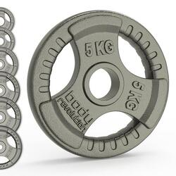 Paires de disques de poids olympiques en fonte Tri Grip, 2 x 5 kg