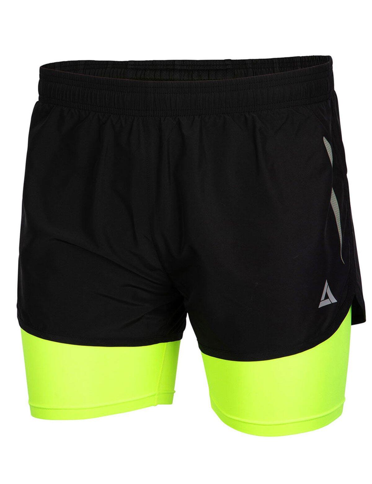Herren Funktions Laufshorts Pro Line Schwarz-Neon 2/4
