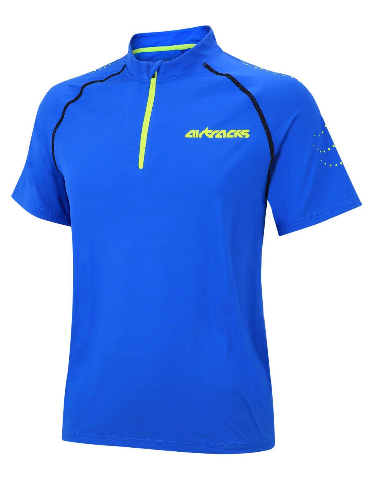 Herren Kompressions Laufshirt Kurzarm Pro Team Blau 2/4