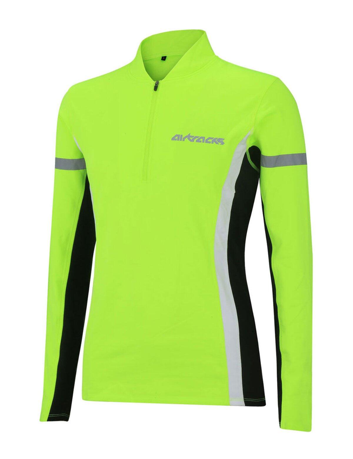 AIRTRACKS Damen Thermo Funktions Laufshirt Langarm Neon