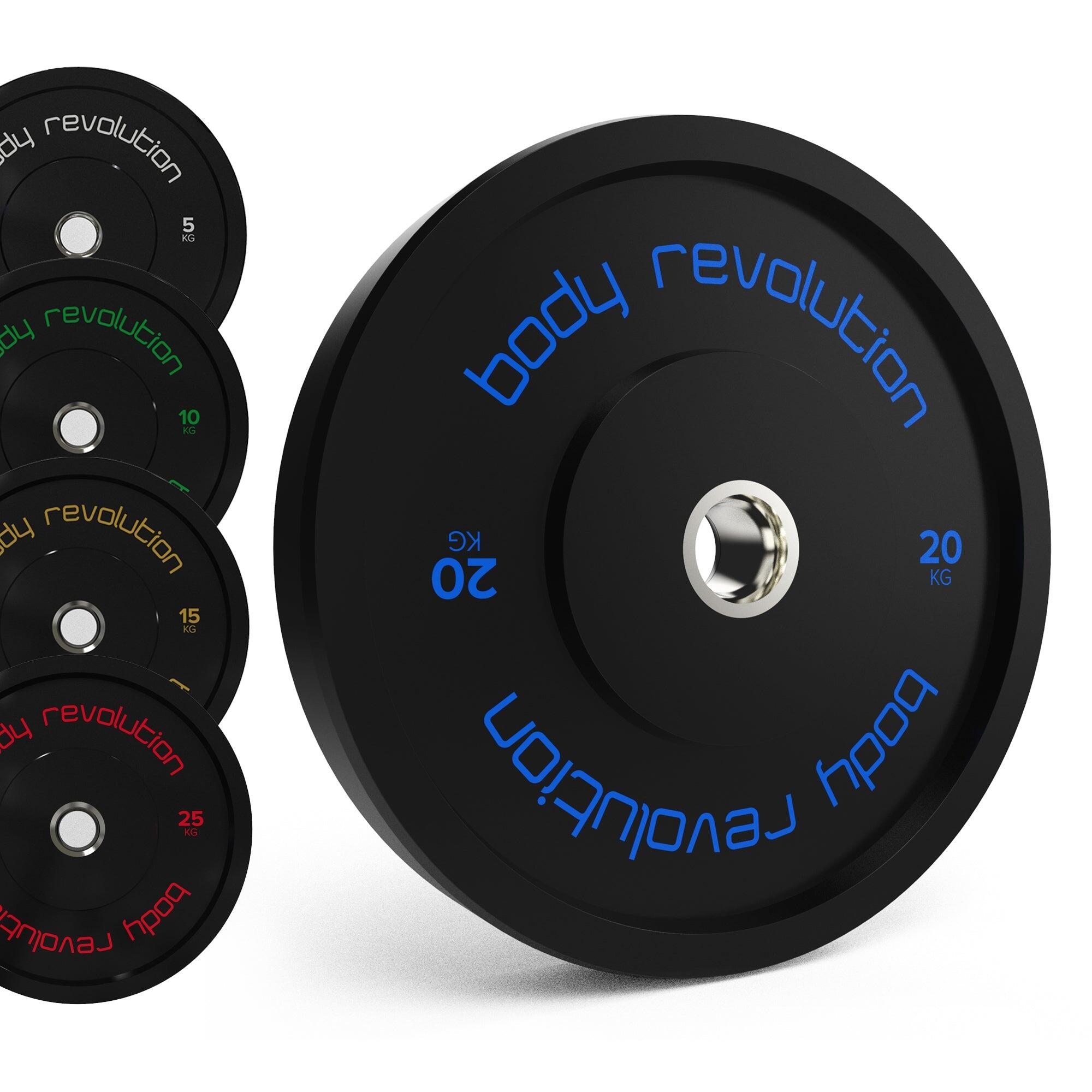 BODY REVOLUTION Body Revolution Olympic Bumper Plates Black 20 kg Pair