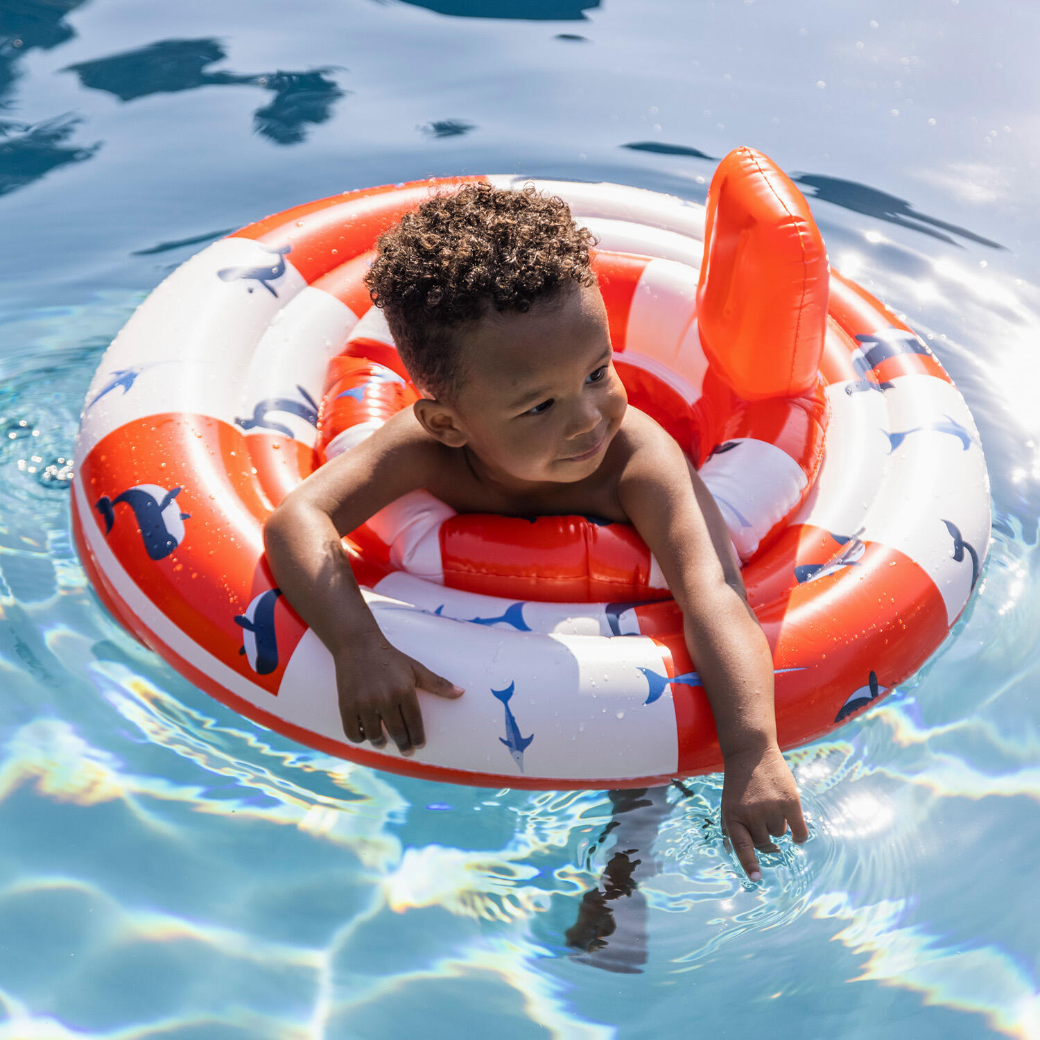 Swim Essentials Baby Float - Wit/Rood - Ocean Stripes - 0/1 Jaar 3/6