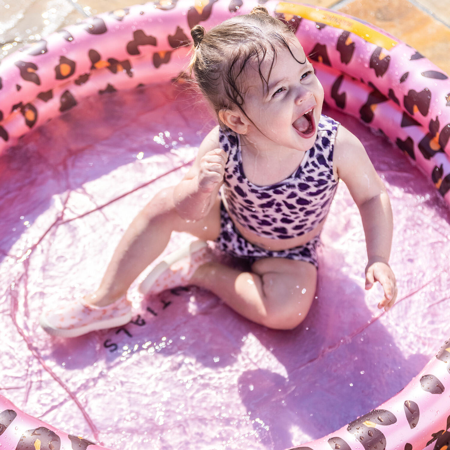 Swim Essentials Baby zwembad panterprint roségoud 100x15 cm 3/7