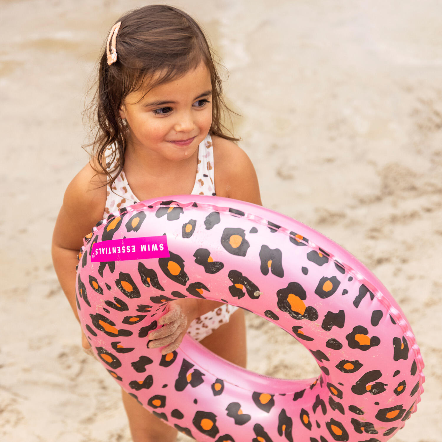 Opblaasbare drijver Swim Essentials Leopard Licht Roze 3/6