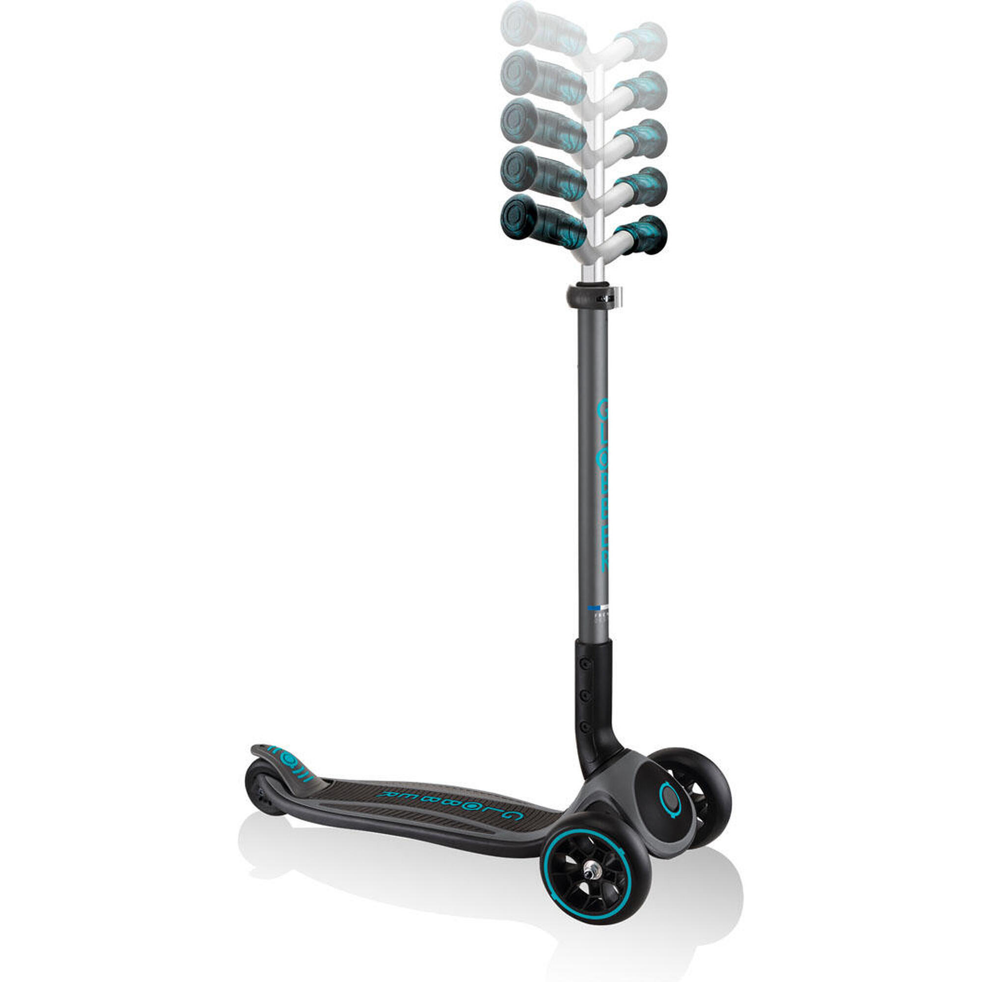 Trottinette MASTER PRIME 3 roues pliable - Noir-Bleu canard