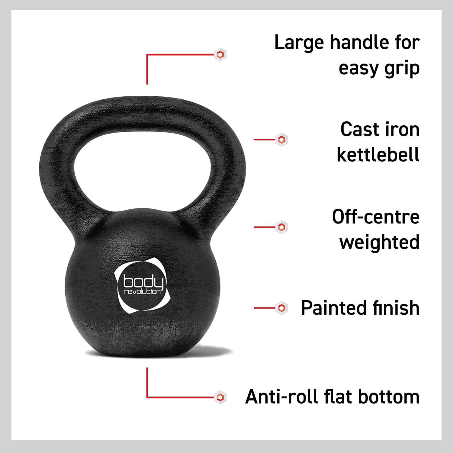 Body Revolution Cast Iron Kettlebells 18kg 3/6