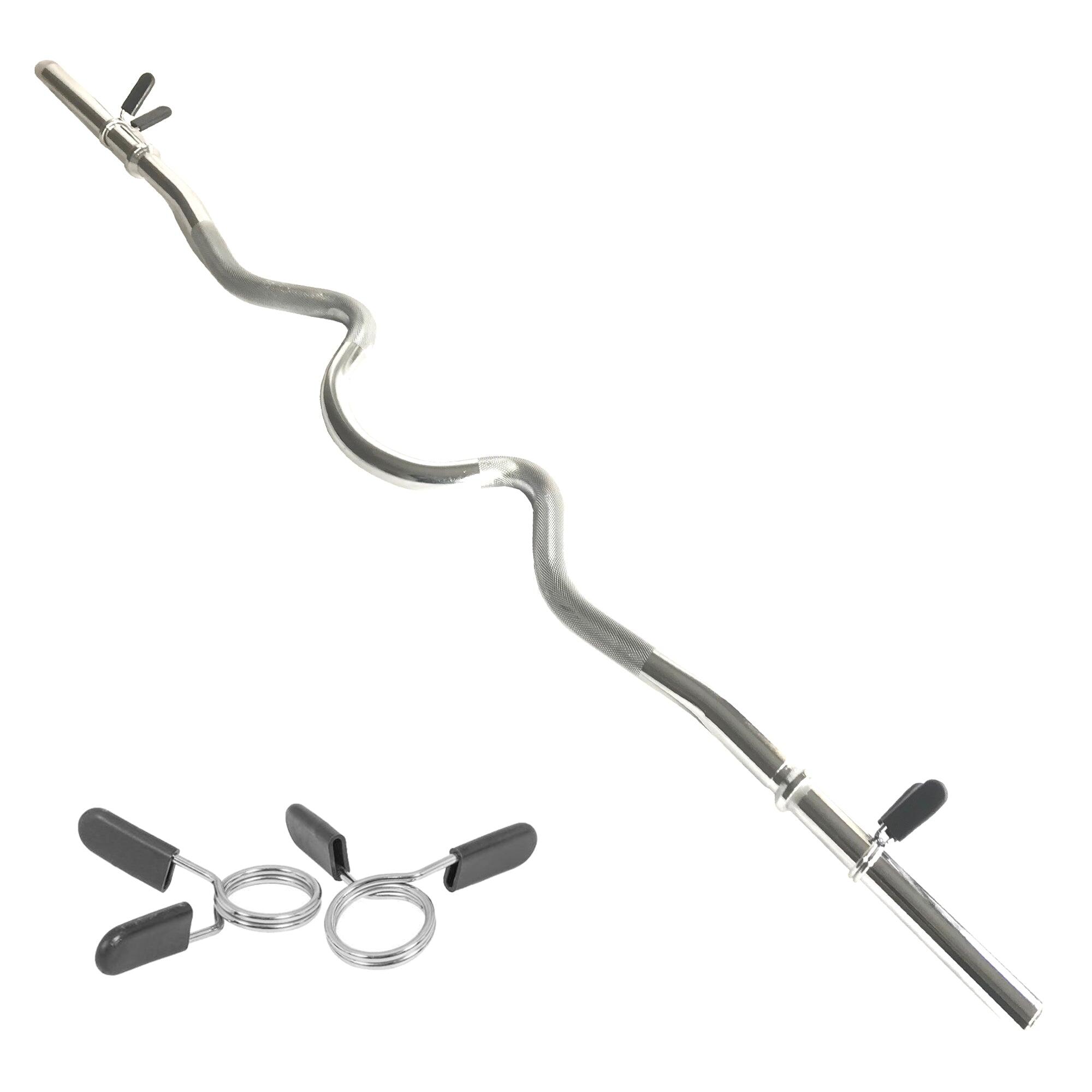 BODY REVOLUTION Body Revolution EZ 1" Super Curl Barbell Bar 1.2m Spinlock Collar