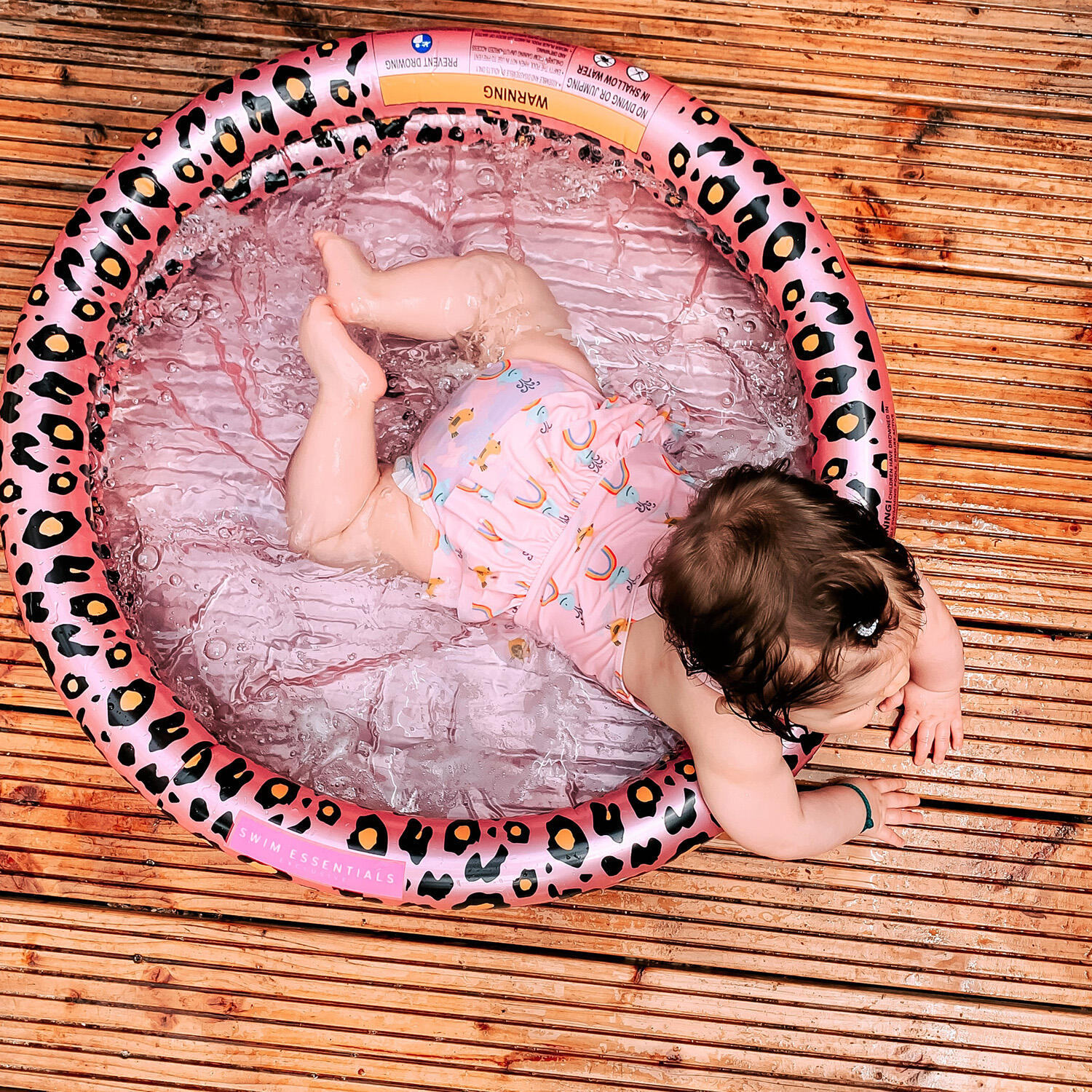 Swim Essentials Baby zwembad panterprint roségoud 60x15 cm 3/7