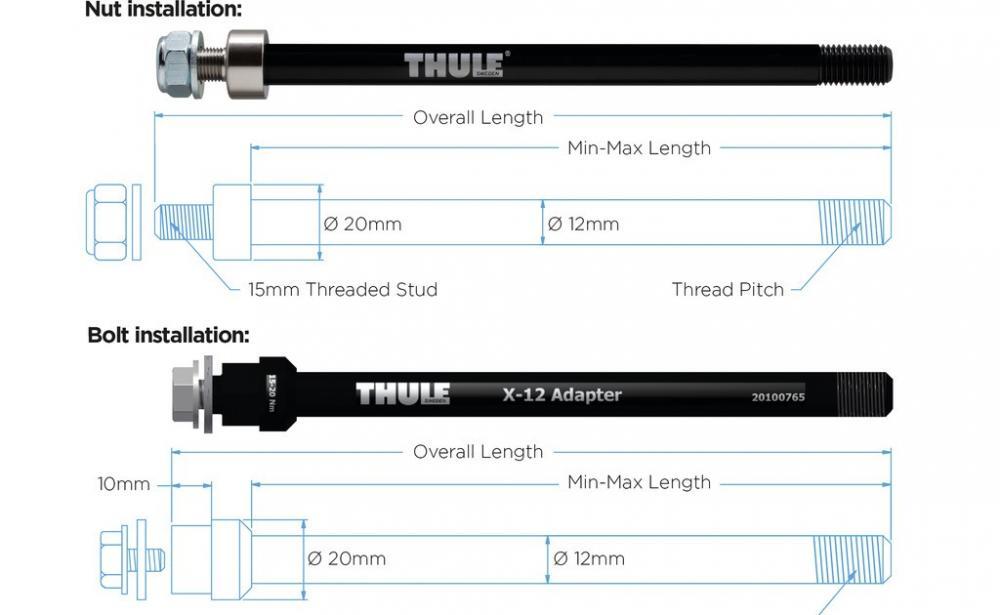 Fietstraileraccessoire Thule thru axle Maxle (M12 x 1.75) 2/3