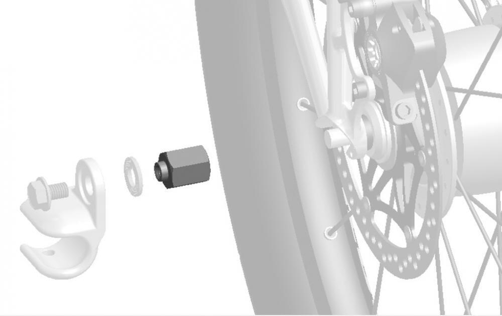 Fietstraileraccessoire Thule internal hub hitch adapter SRAM 2/2
