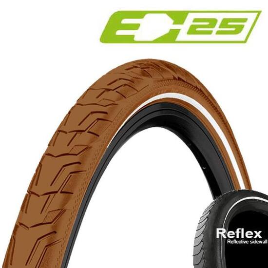 Continental Reifen Ride City 28x1.45" 37-622 braun Reflex E-25 Draht
