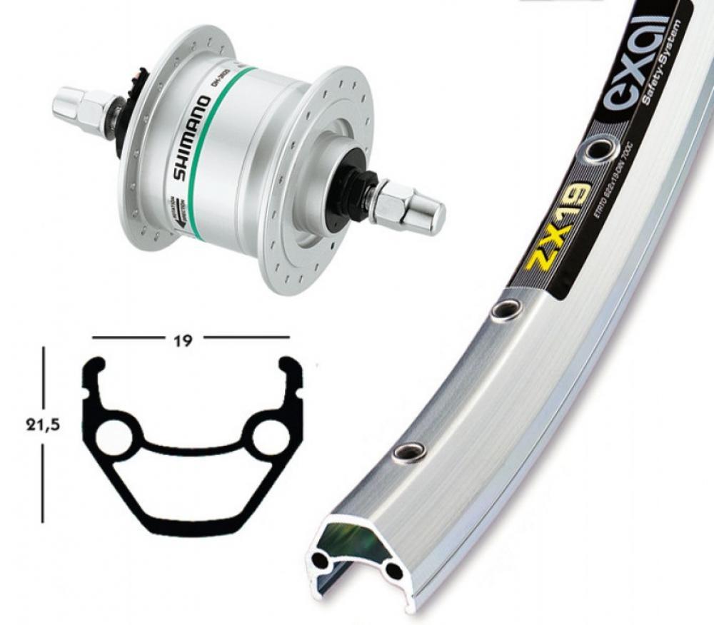 Winora V-Rad 26x1.75Nabend.DHC3003 si.Starr36L Exal ZX 19 silber.Niro-Spei. 2/3