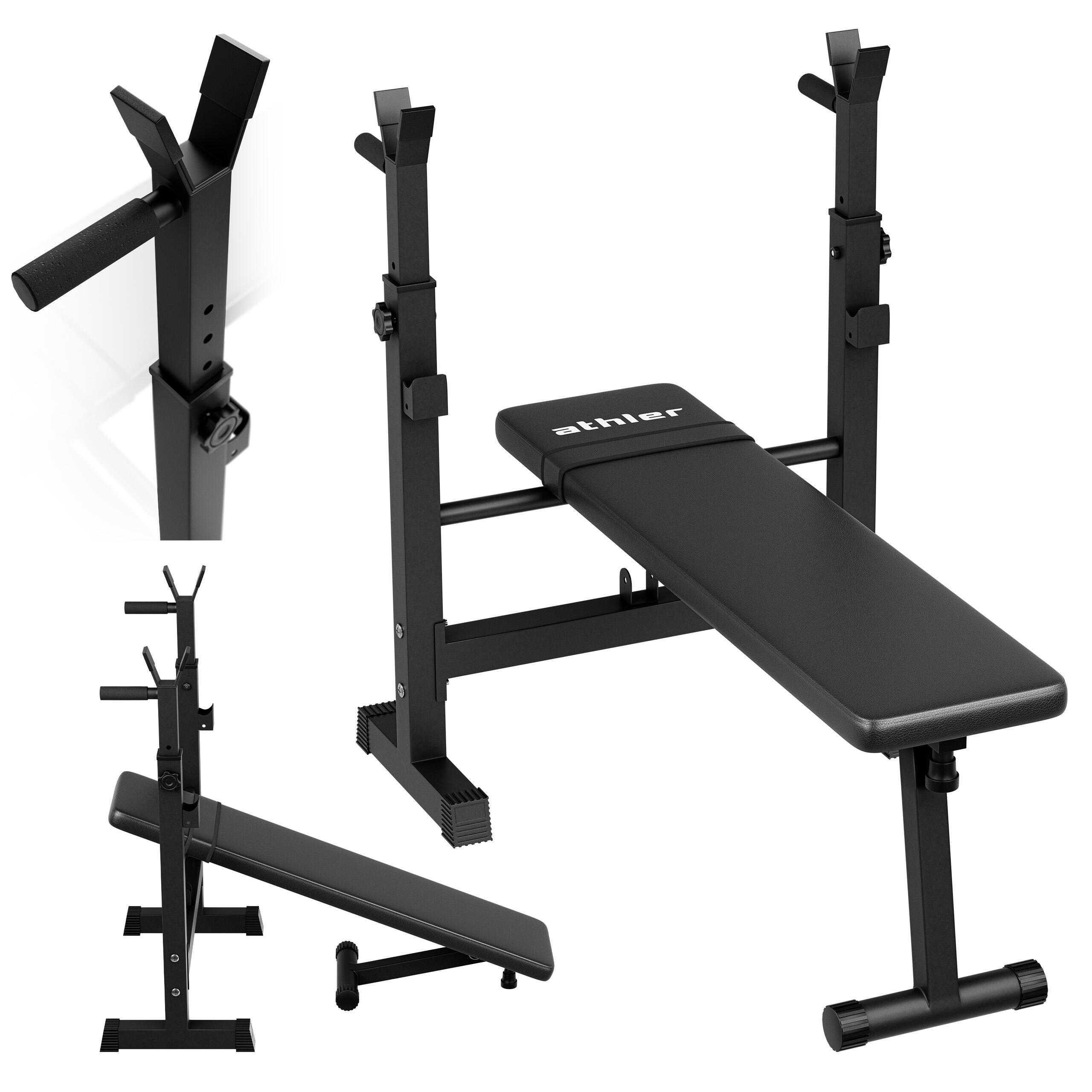 Verstellbare 3-in-1-Trainingsbank-Hantelbank Gorilla 70 Athler Langhantelablage 5/7