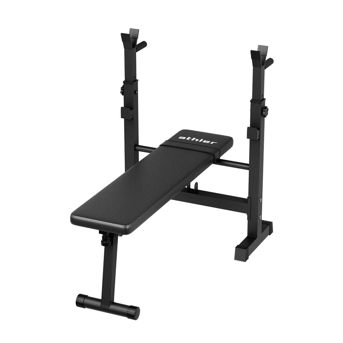 ATHLER Verstellbare 3-in-1-Trainingsbank-Hantelbank Gorilla 70 Athler Langhantelablage