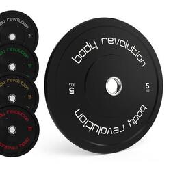 Paire de disques de musculation olympiques Body Revolution noirs 5 kg