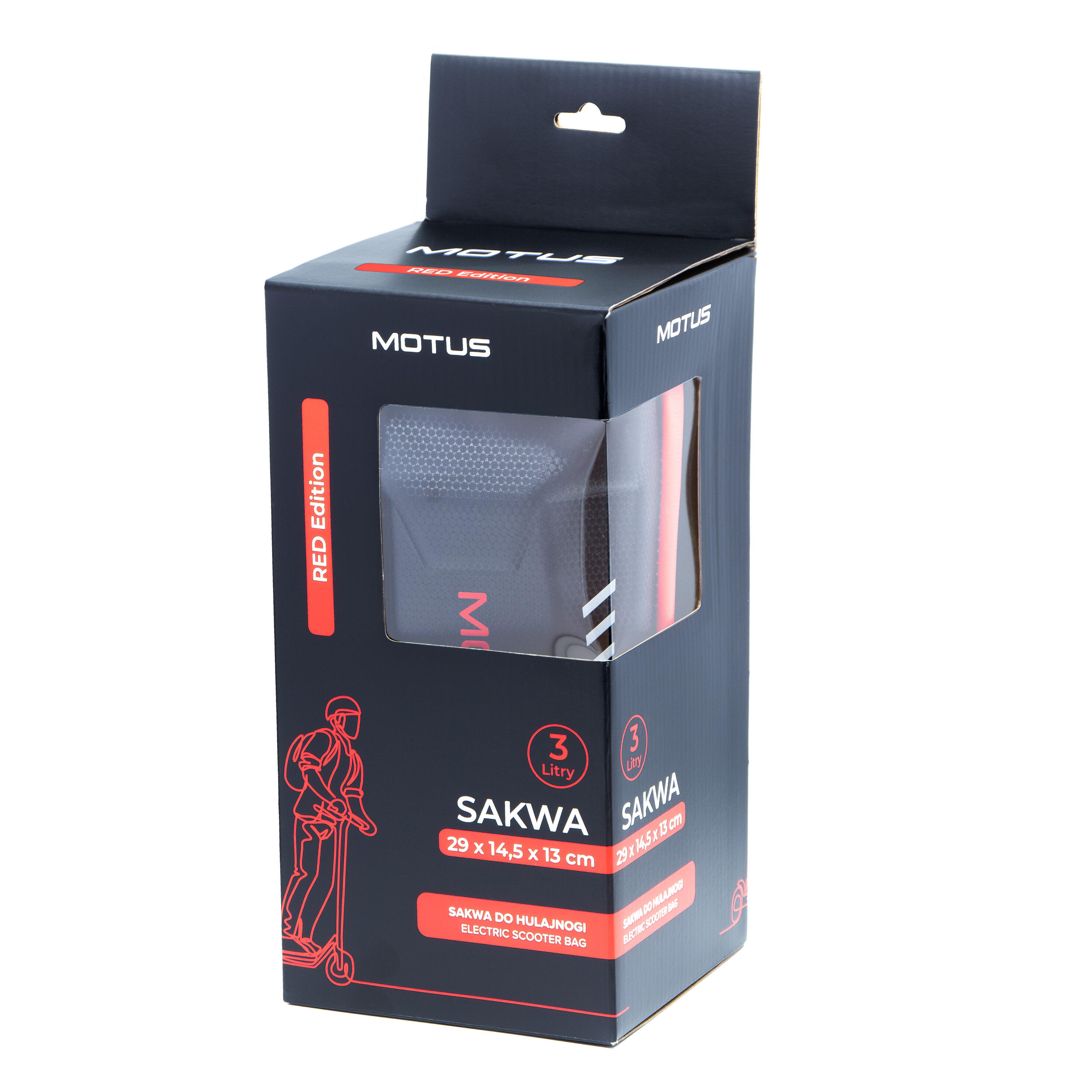 Borsa impermeabile per monopattino elettrico - Motus Red Edition 3L 4/7