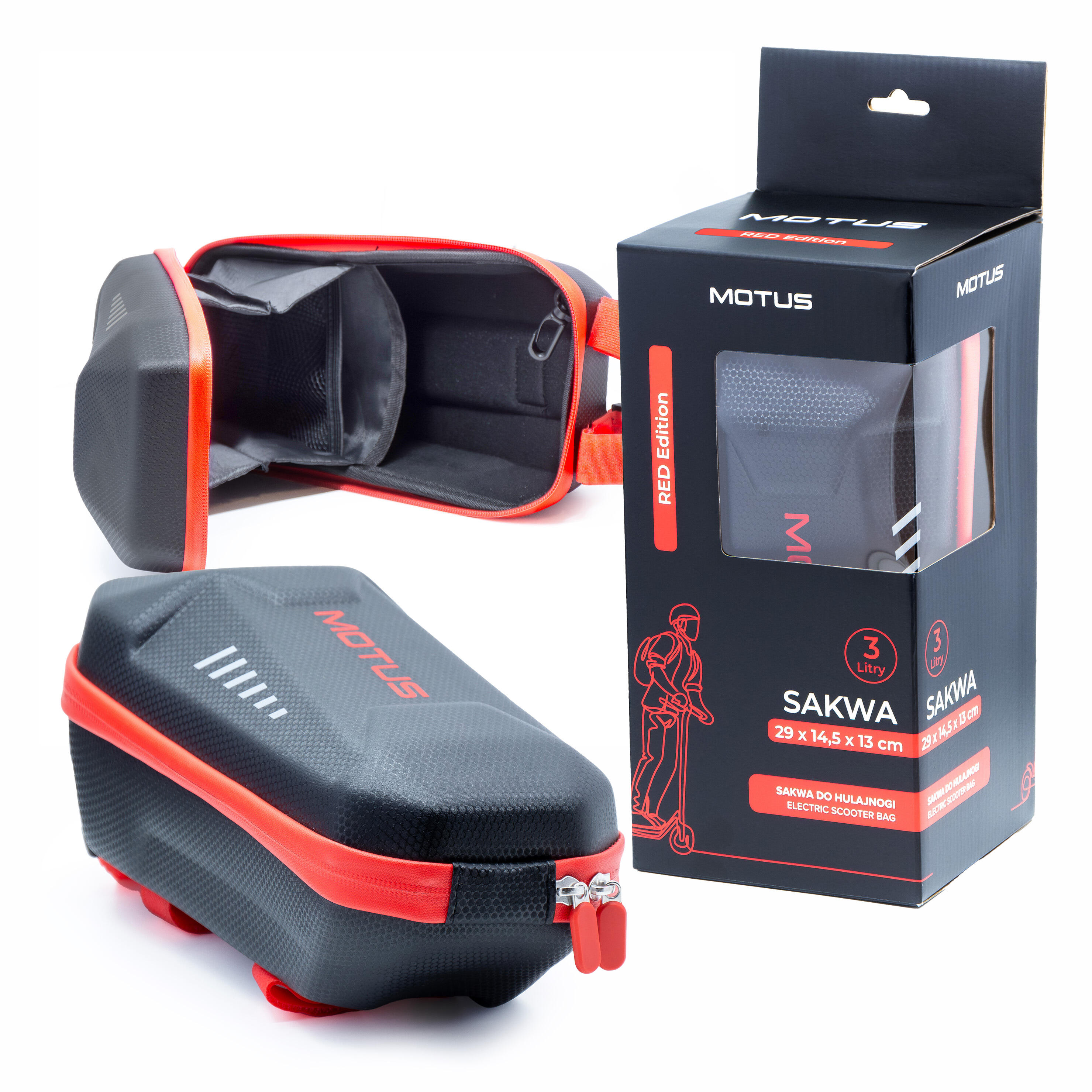 Motus - Sac Étanche Pour Trottinette Électrique - Motus Red Edition 3l - Pegs - Noir|rouge - No Size - Decathlon