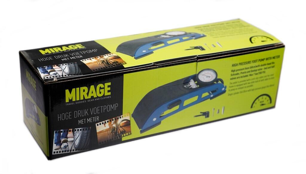 Bomba de Pie Mirage con Manómetro - Ideal para Neumáticos y Colchones Inflables 2/2