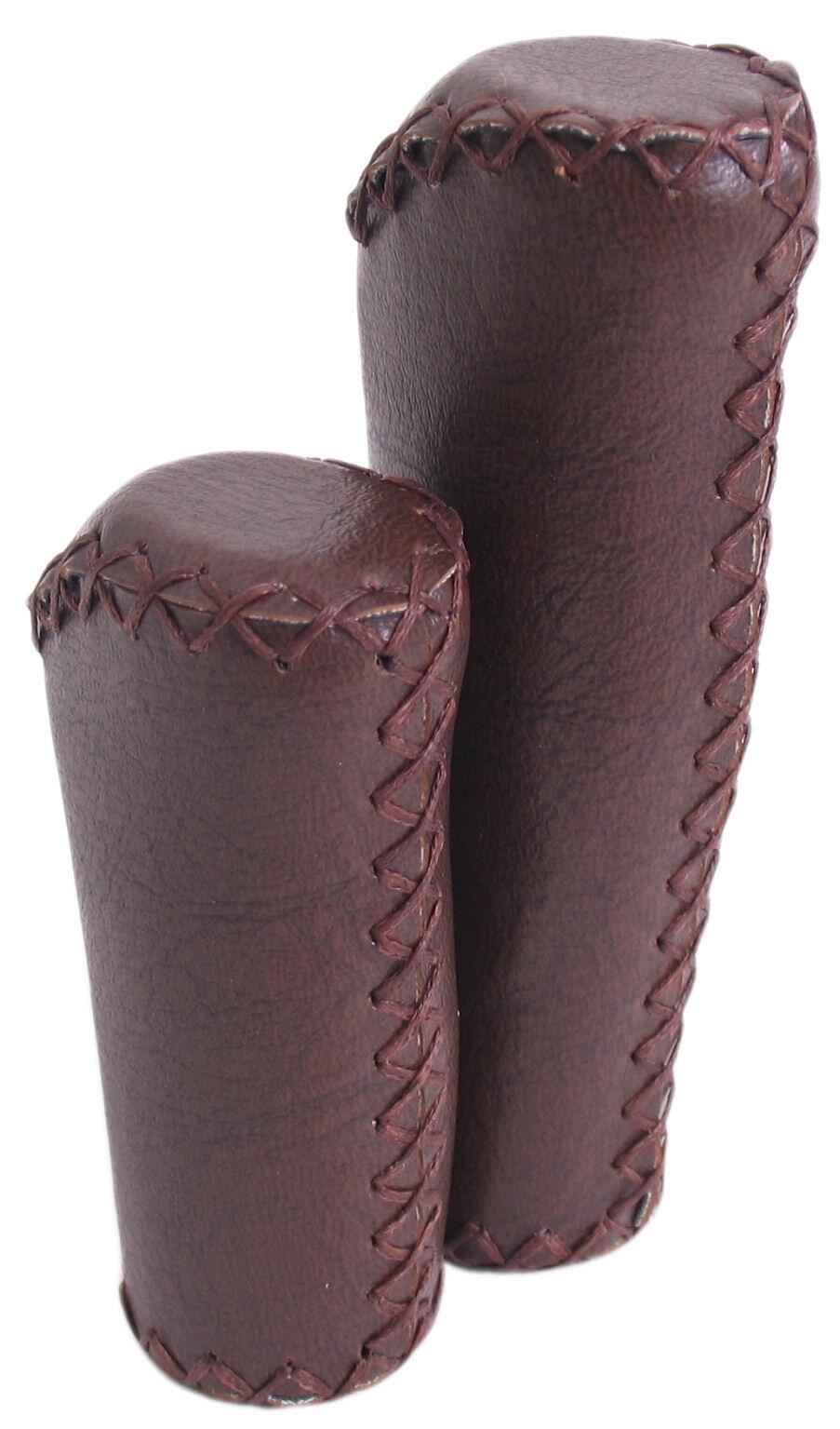 Manopole in pelle Edge opaco marrone scuro 135/92 mm (confezione officina). 3/3