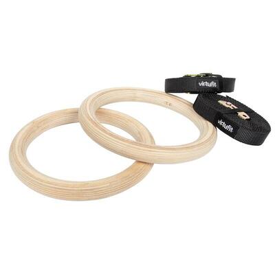 Virtufit houten gym ringen - inclusief straps