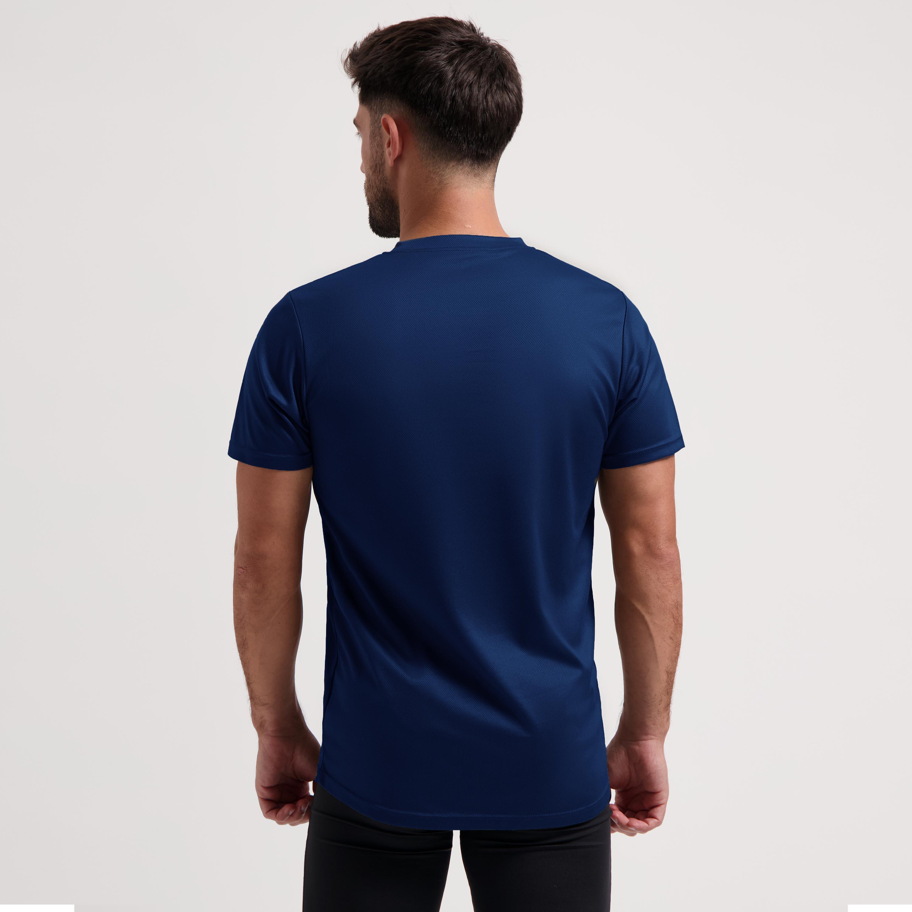 Hardloopshirt Korte Mouwen Heren T-Shirt Hardlopen Navy Blauw