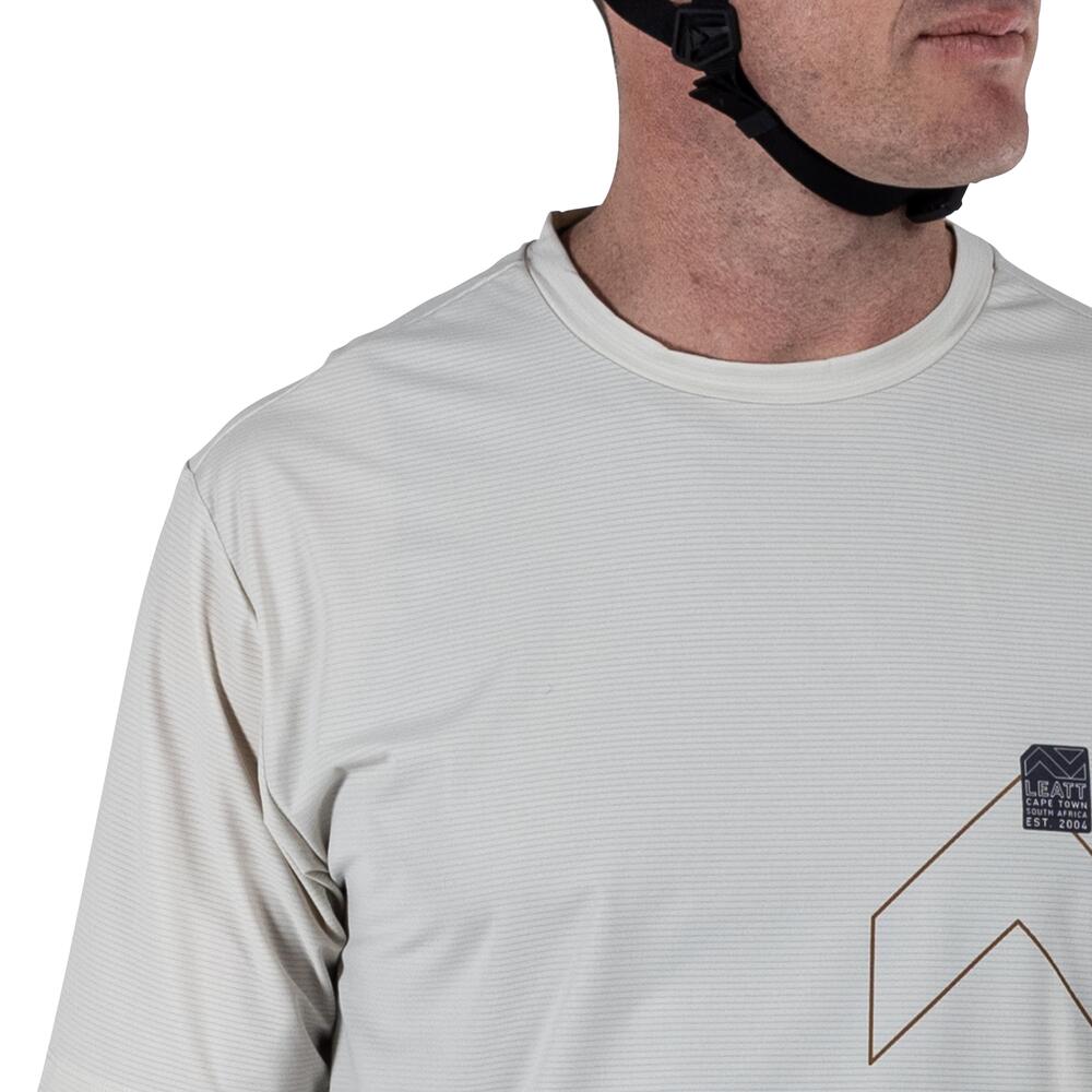 Camiseta MTB Trail X-Flow 1.0 elástica y ultraligera, blanca, para hombre 3/8