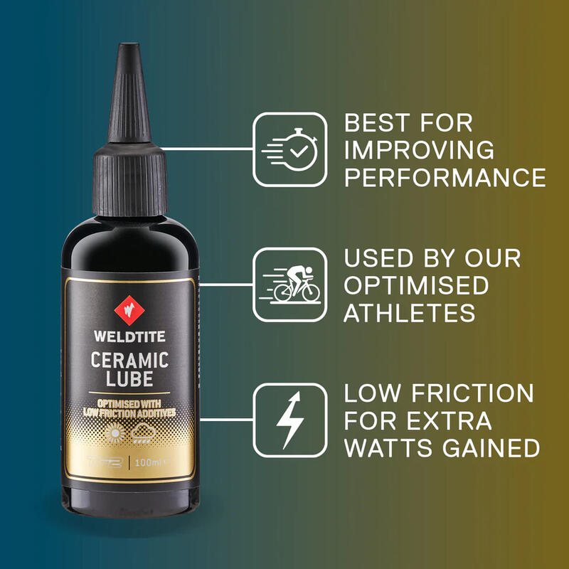 Huile de chaîne en céramique Weldtite - 100ml faible friction