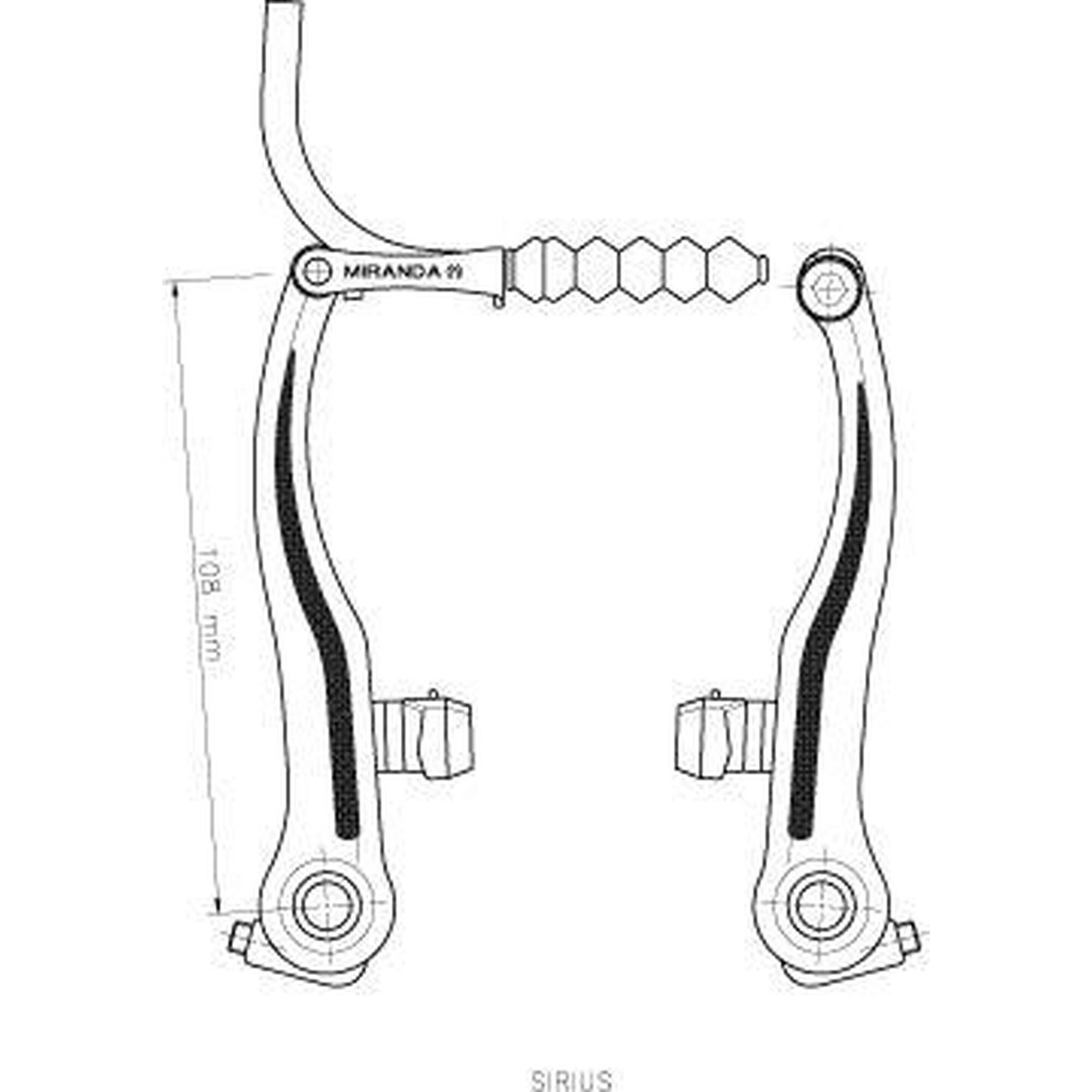 Miranda V-brake Sirius Mat-Zwart Universeel voor of achter