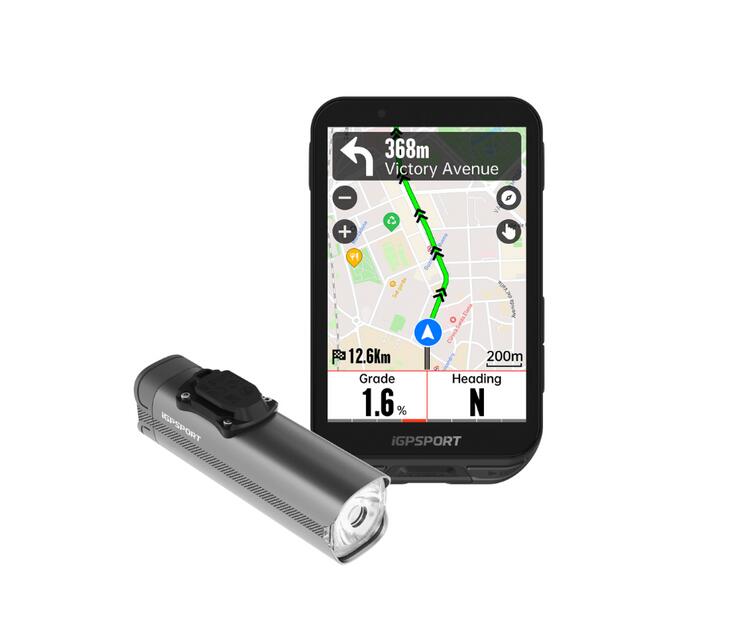Conjunto igpsport: ciclocomputador gps igs800 + luz para bicicleta vs800