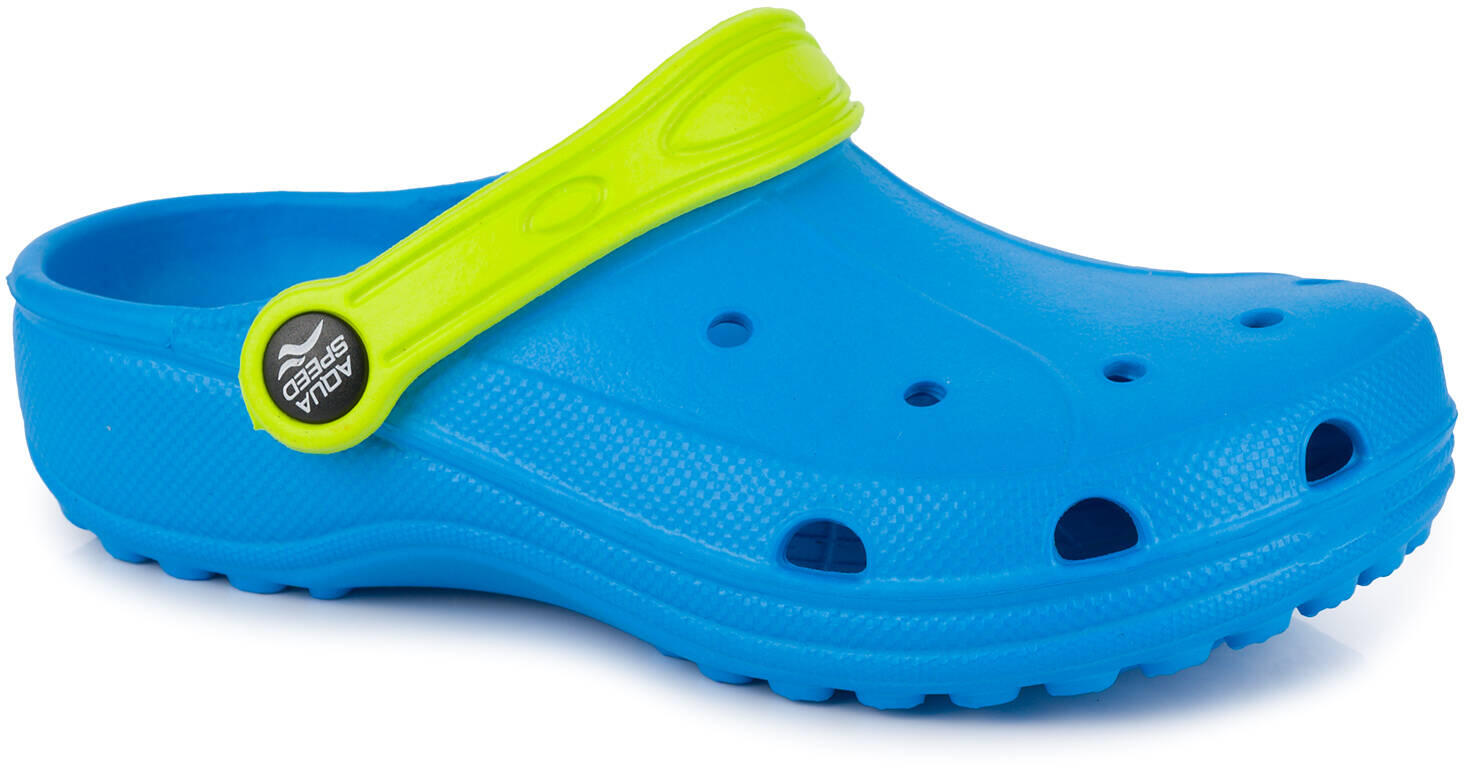 AQUA SPEED dziecięce klapki chodaki na basen niebieskie 2/7