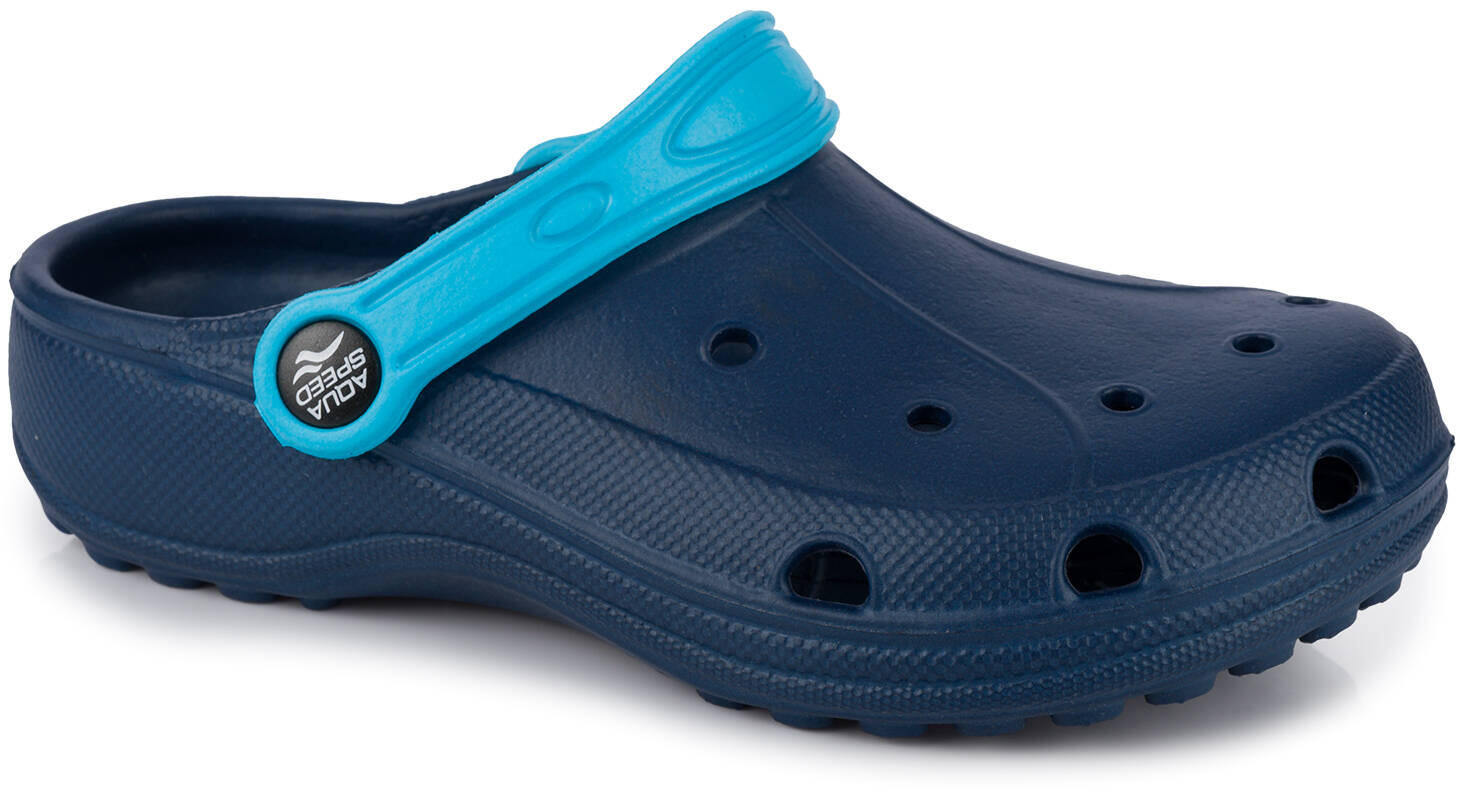 AQUA SPEED dziecięce klapki chodaki na basen granatowe 2/7