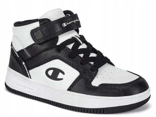 BUTY dziecięce CHAMPION S32412-WW019 sportowe wysokie czarno-białe 28,5