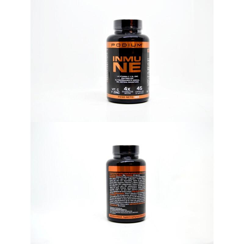 Suplemento inmunológico con Vitamina C + Zinc + Extractos | 45 cápsulas | Inmune 4/4