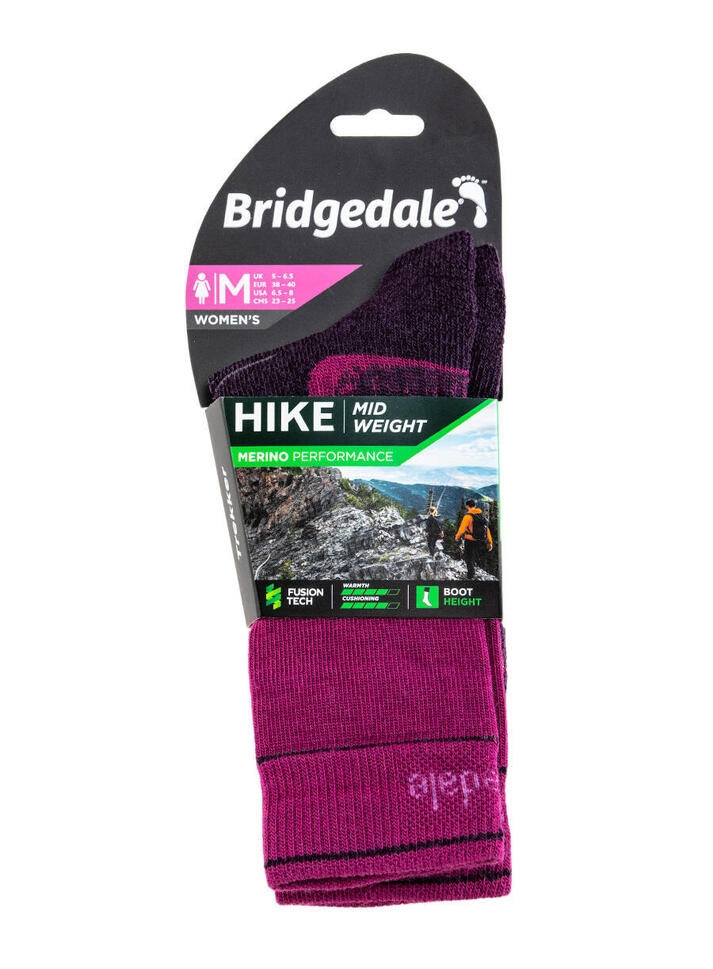 Skarpety do turystyki damskie Bridgedale HIKE MW END BO ORI LD