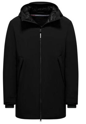 GIUBBOTTO LUNGO DA UOMO CON CAPPUCCIO COLORE NERO BLACK