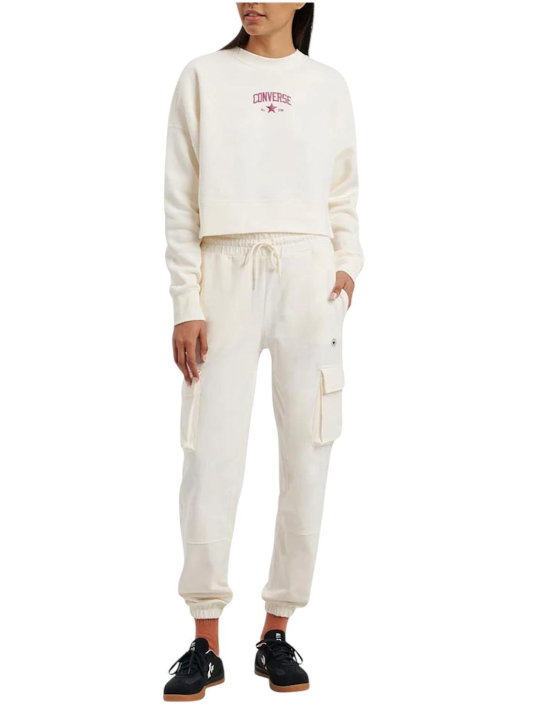 Maillot et sweat-shirt pour femme Converse Crew Beige 3/4