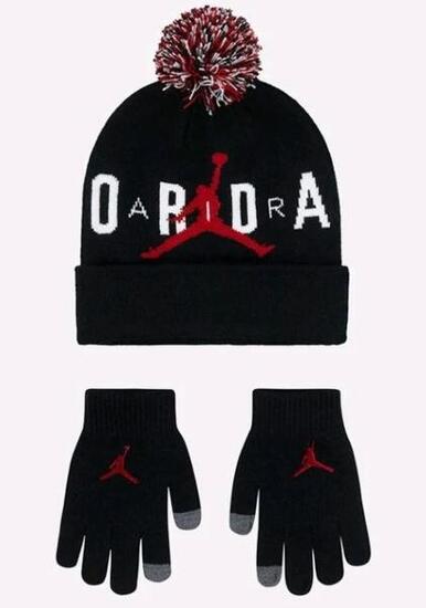 SET JORDAN GUANTI CAPPELLO BIMBO BLACK