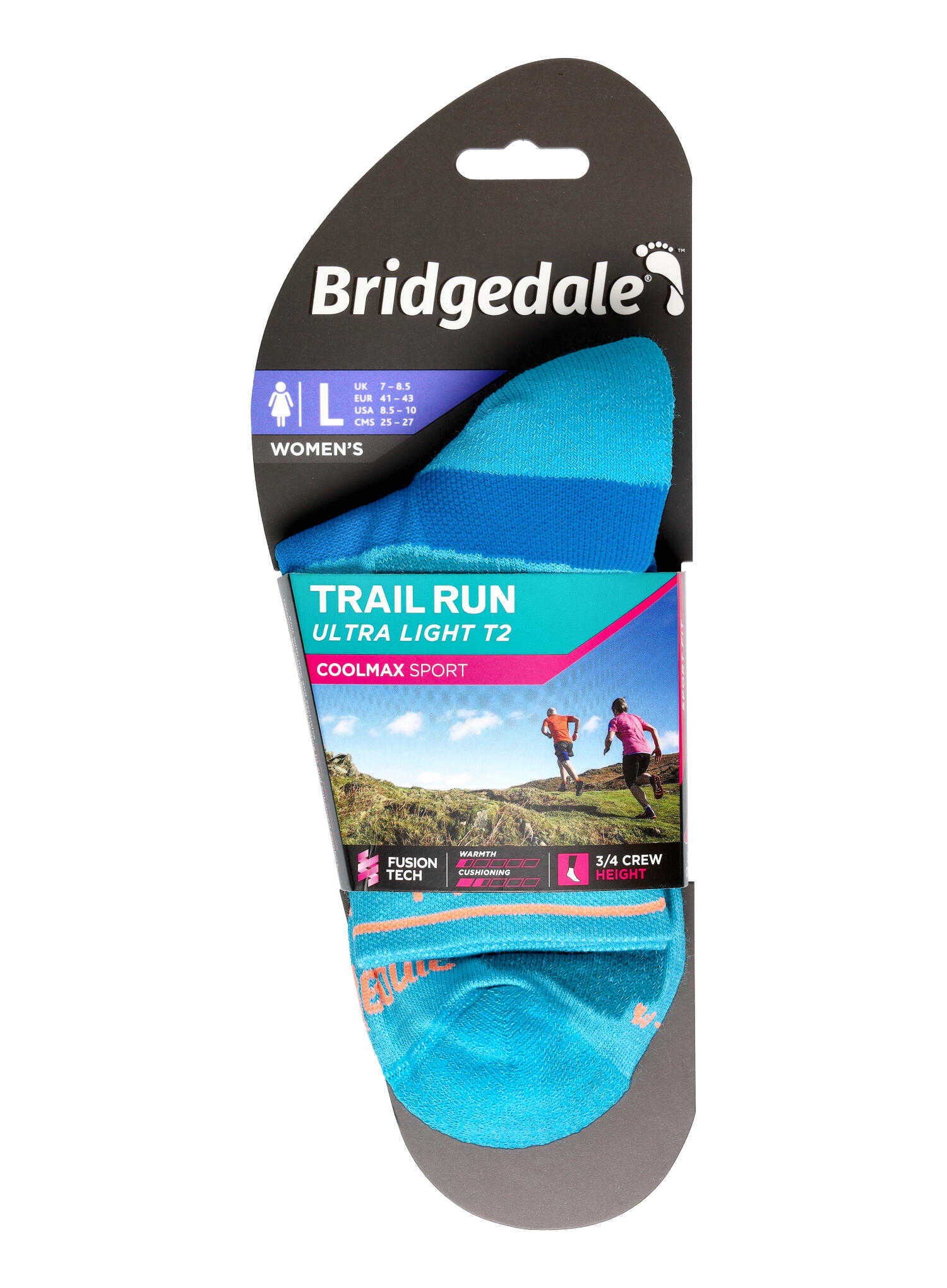 TRAIL RUN Ultralight T2 Coolmax Sport 3/4 Crew Women's - Blue 6/6