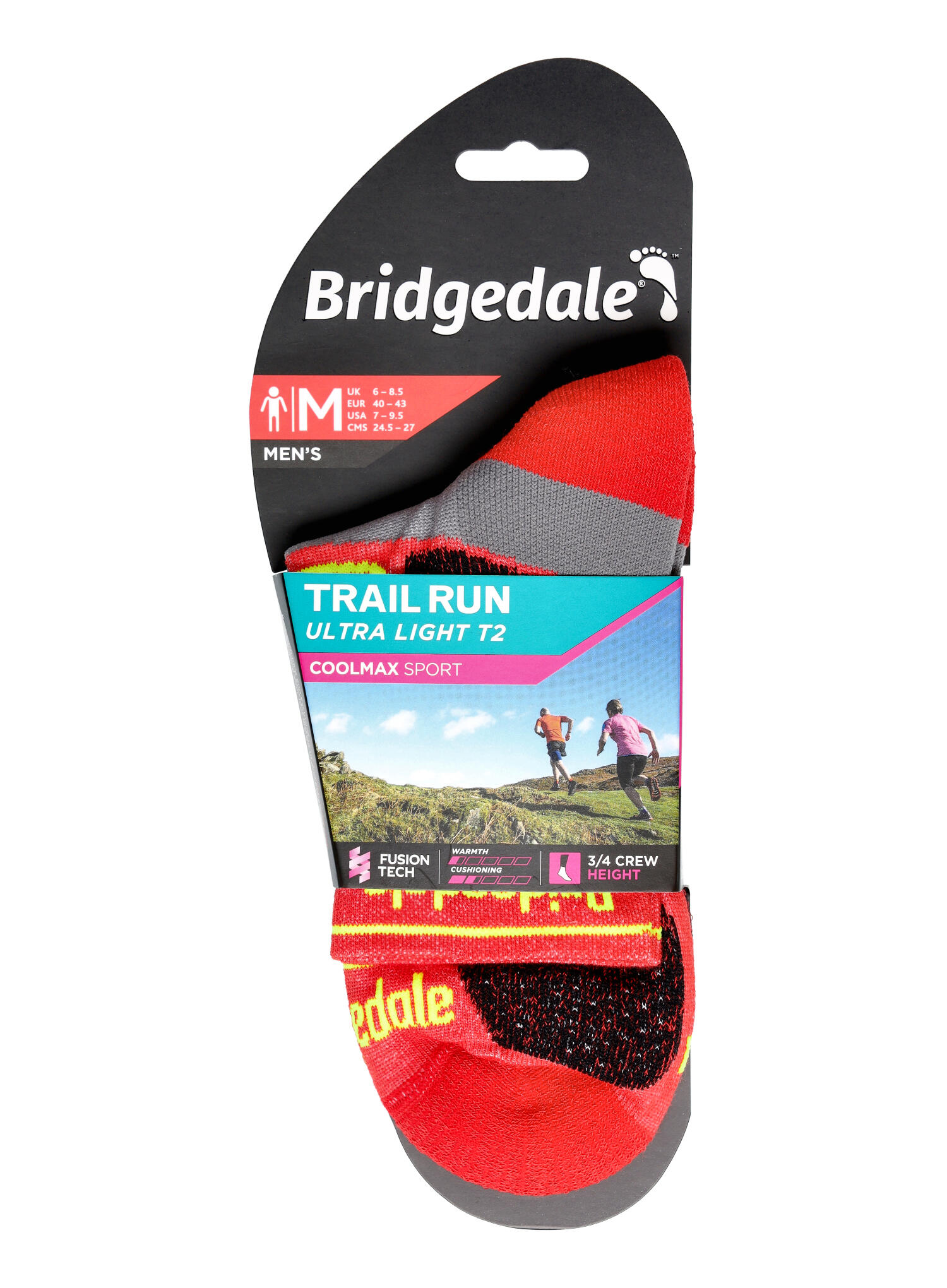 Bridgedale - Chaussettes de course ultralégères Coolmax Sport Crew pour hommes 6/7