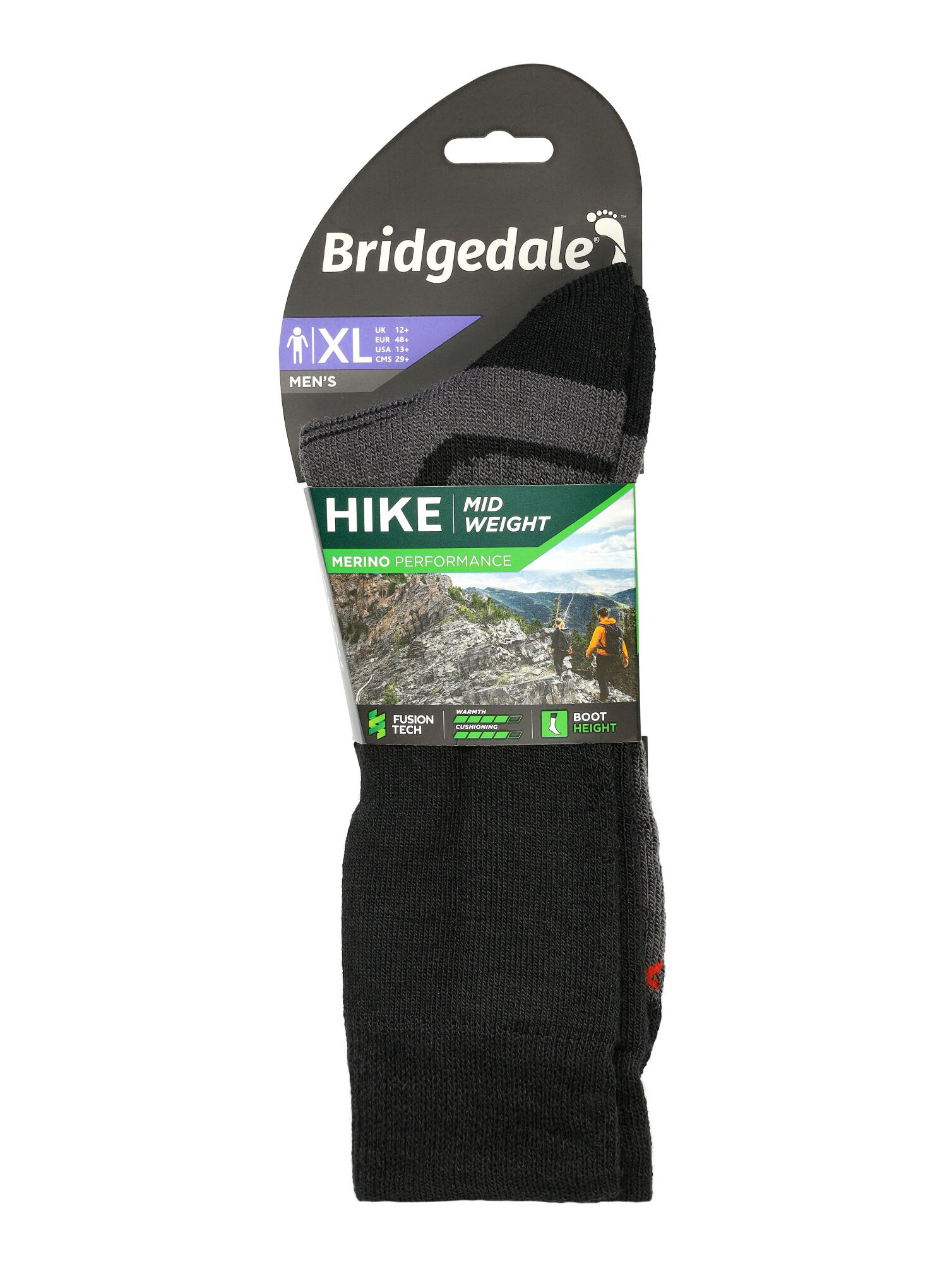 HIKE Midweight Merino Performance Boot Original Men's - Black 5/7