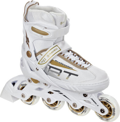 Inline skates verstelbare profession wit/goud