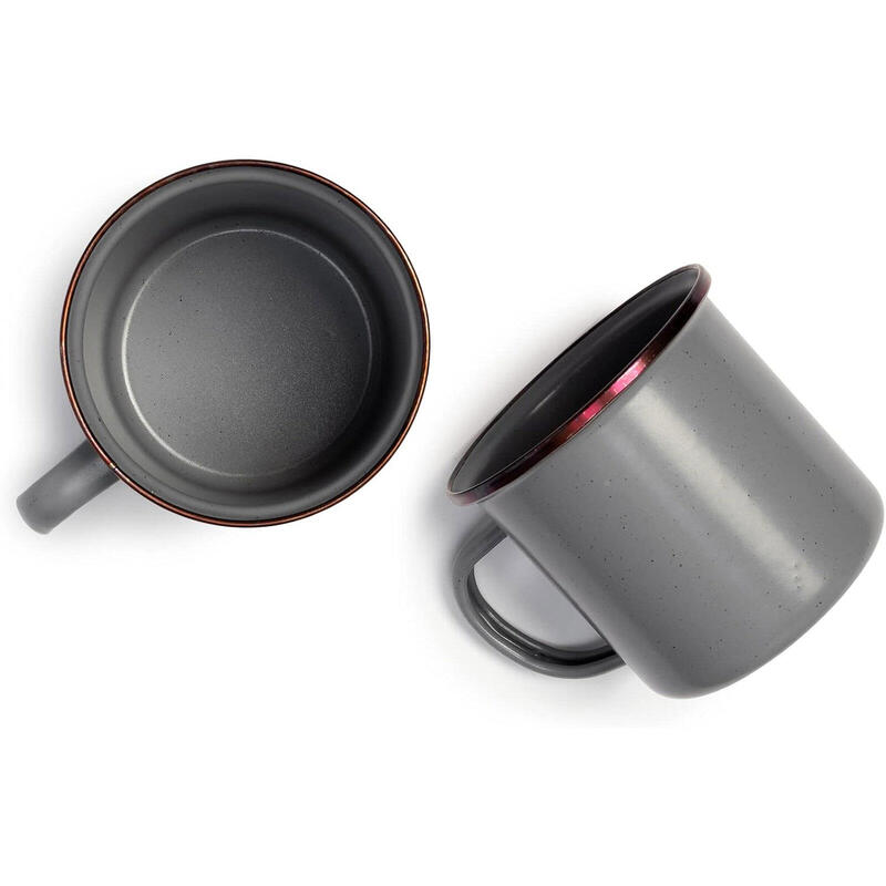 Set de gobelets en émail Vaisselle camping rétro Café Tasse acier 473ml