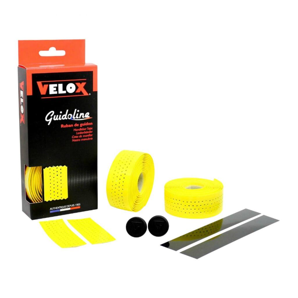 Velox Gloss Soft Handlebar Tape - Perforated Yellow (2 Pieces)