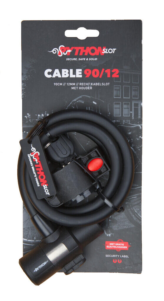 Câble antivol Python Lock 12mmx90cm avec support 2/2