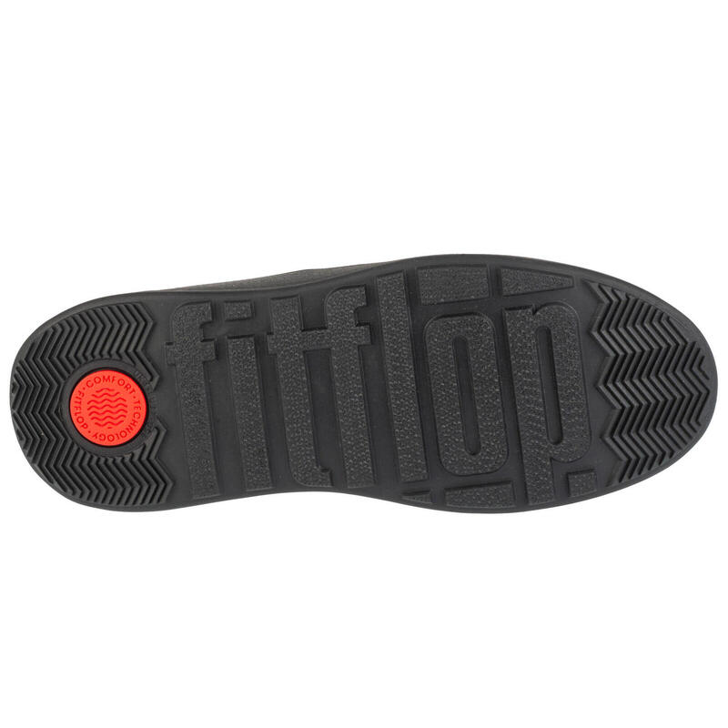 FITFLOP F-Mode Leren Enkellaarzen Met Rits  GEHEEL ZWART 38